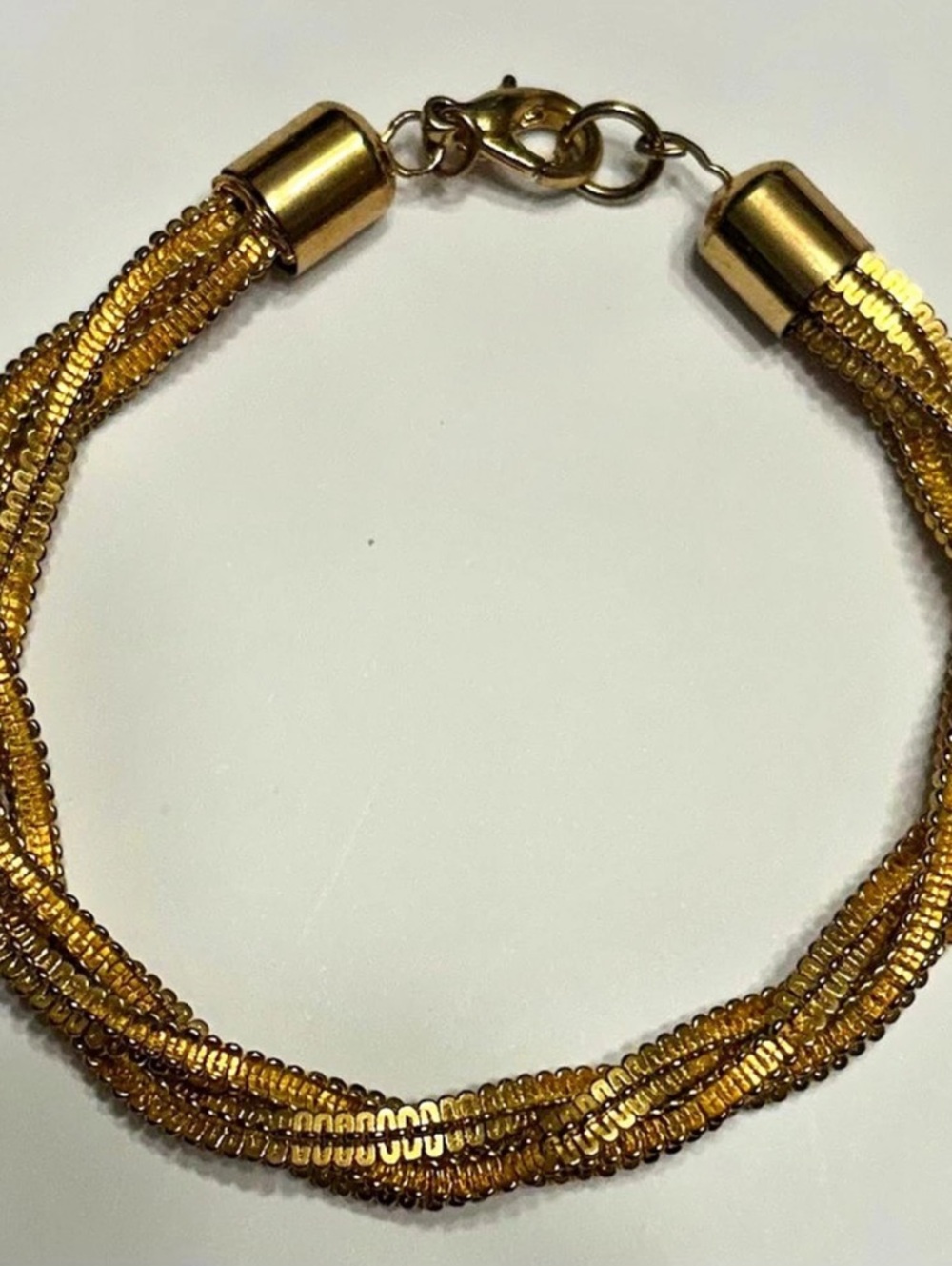 Gold-Tone Beaded Bracelet Like New